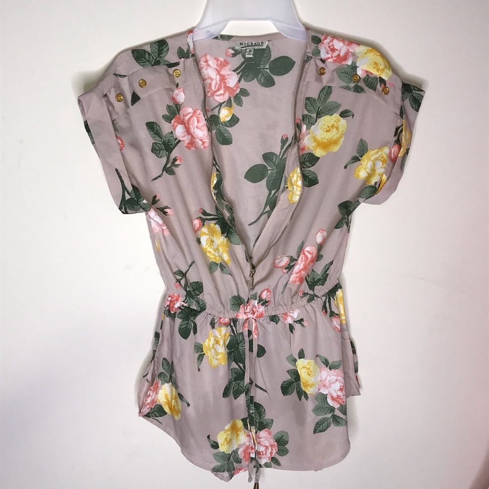 Pink Floral Print Blouse